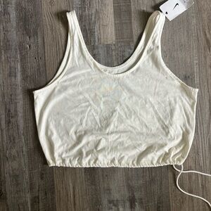 Nike White Sleeveless Crop Tank Top